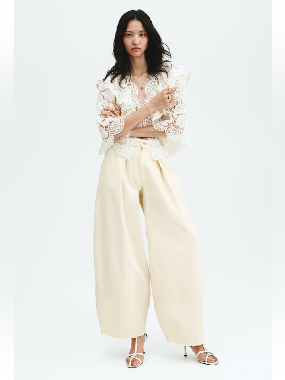 H&M Edition Wide Balloon Leg Yellow Jeans